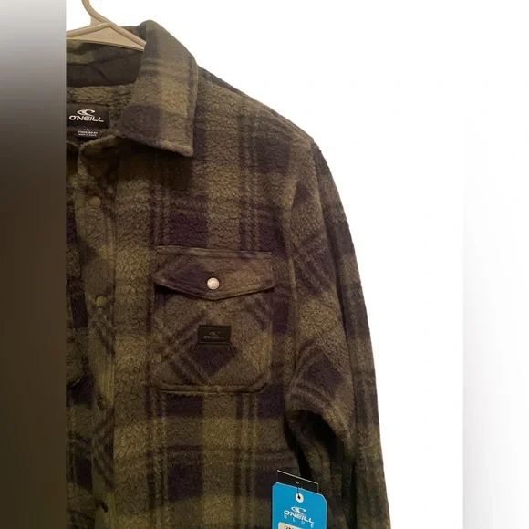 O’neill “Glacier Plaid High Pile Superfleece”. Size L. New with tags - Picture 3 of 8